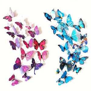 12 Stück 3d Schmetterling Aufkleber | Schmetterling Wandaufkleber | Schmetterling Raumdekor Aufkleber | Wandaufkleber | Wandsticker