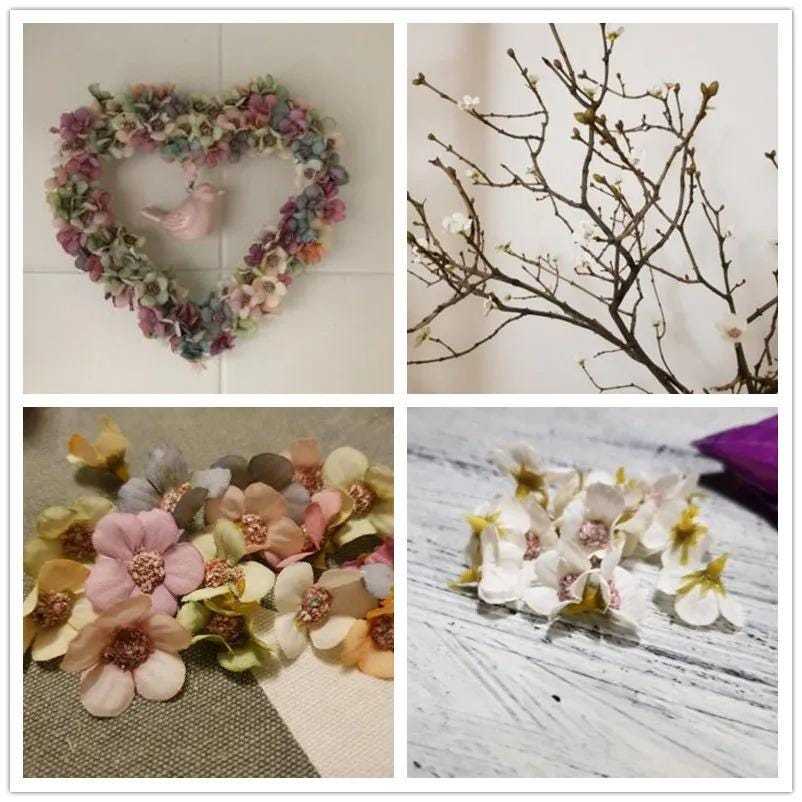 50/100 Pcs Artificial Flower Heads | Mini Daisy Silk Fabric Flowers ...