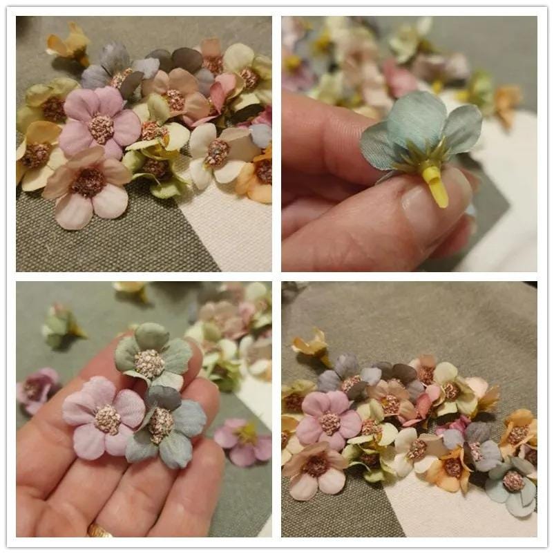 50/100 Pcs Artificial Flower Heads | Mini Daisy Silk Fabric Flowers ...