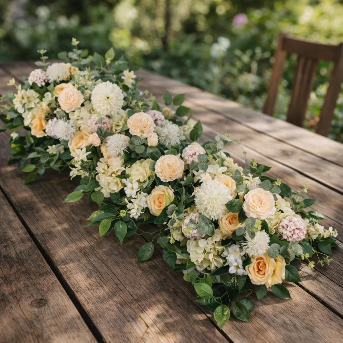 100cm Luxury White Pink Rose Flower Row | Artificial Wedding ...