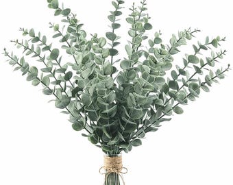 20PCS Artificial Eucalyptus Stems | Green Faux Eucalyptus Branches for Wedding Centerpieces, Christmas & Home Decor