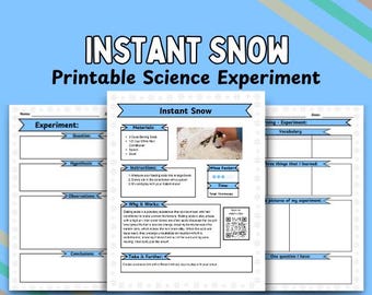 Instant Snow Science Experiment Printable Worksheet