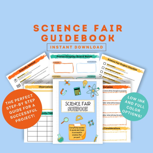 Science Fair Guide Science Experiment Notebook for Science Fair Project Logbook