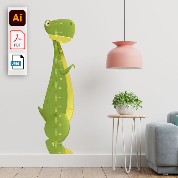 Dinosaur height chart, Kids Height Chart, Growth Chart digital print, Unique dinosaur, children's height chart