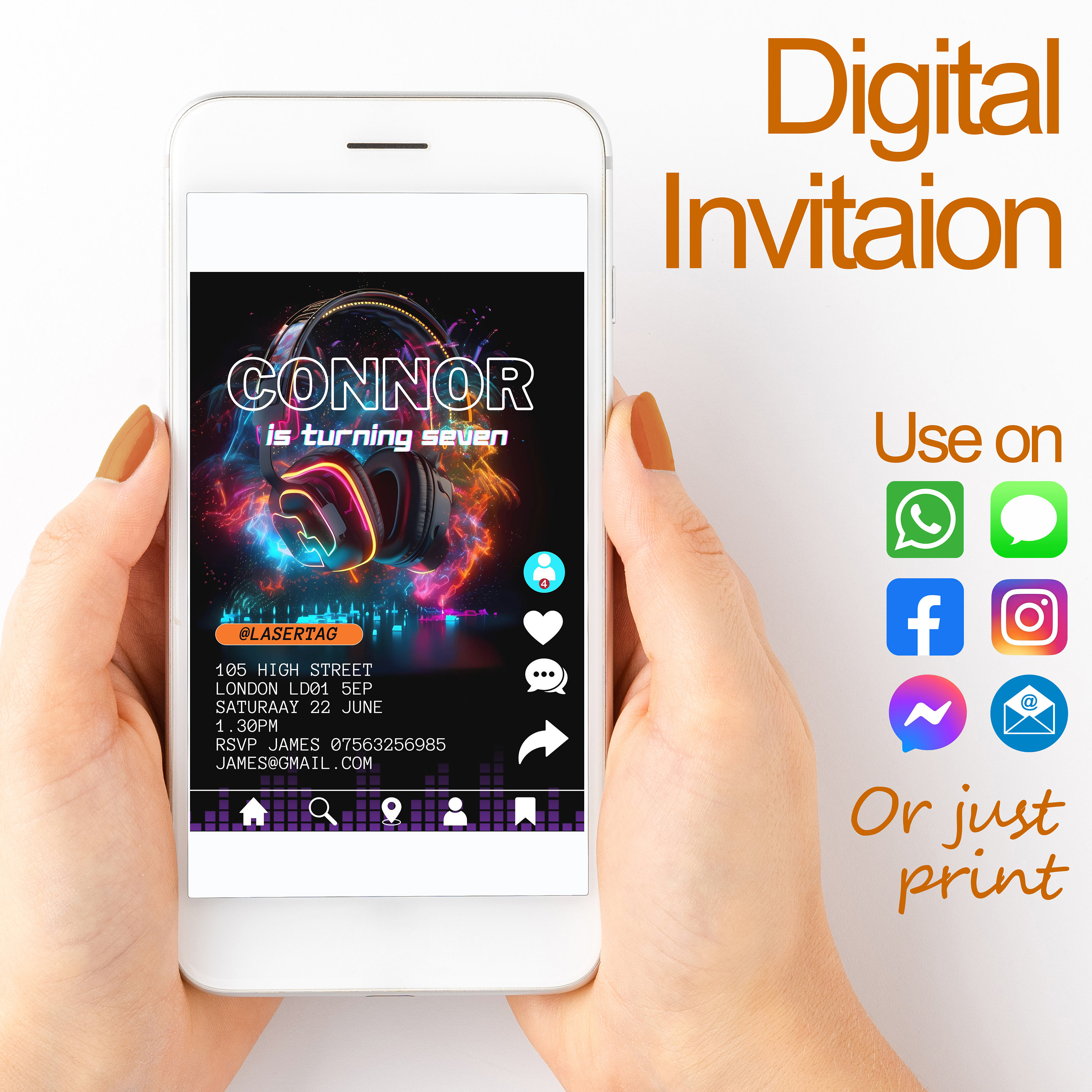 Tiktok Inspired Invitation, Evite, Birthday Invitation Template ...