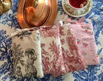 Fabric Tablet & E-Reader Sleeve – Padded with Polyester Fiberfill – Floral and Toile de Jouy Kindle Cover