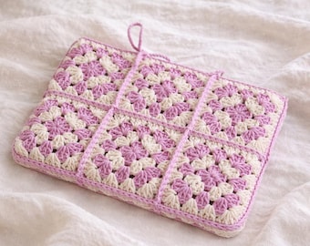 Crochet Book Sleeves Ribbon Tie - Red, Pink, Beige, E-Reader Sleeve, Kindle Sleeve