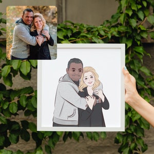 Retrato familiar personalizado dibujado a mano: caricatura personalizada para regalos únicos, ¡perfecto para aniversarios, bodas, día de San Valentín!