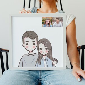 Gepersonaliseerd handgetekend familieportret: aangepaste cartoonkarikatuur voor unieke geschenken, perfect voor jubilea, bruiloften, Valentijnsdag!