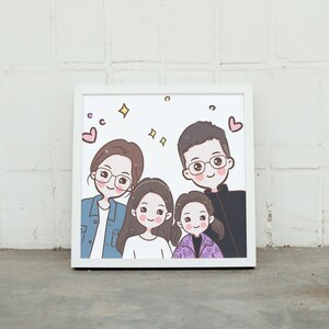 Portrait de famille et de couple personnalisé, logo de dessin animé, logo de beauté - oeuvre d'art de dessin animé personnalisée
