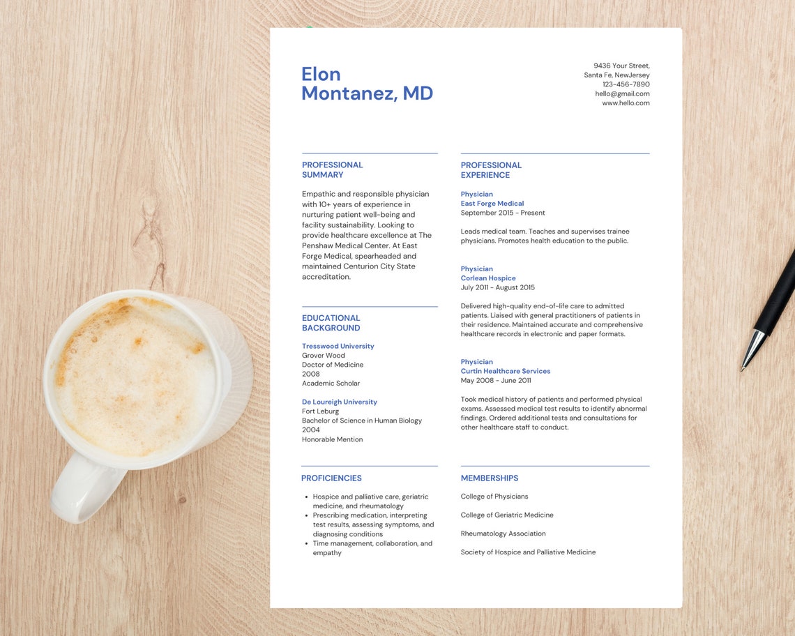 ATS Friendly Resume Template, With Cover Letter, Professional Resume ...