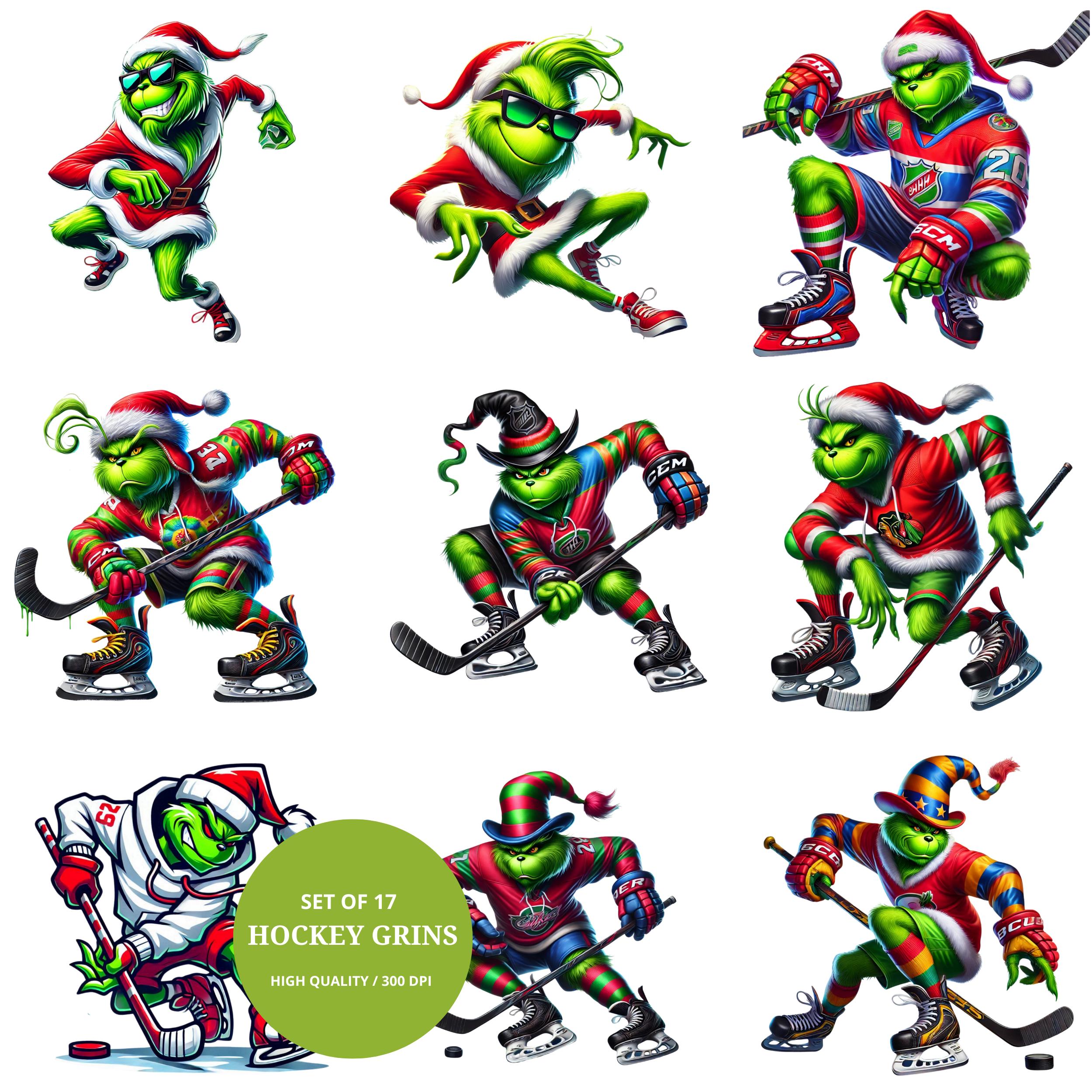 Hockey Grinch | High-resolution 300 DPI | Christmas Images | Digital ...