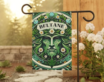 Green Man Beltane Garden Flag - Pagan Decor - Garden & House Banner - Witchy Decor