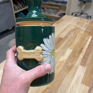 personalized pet urn (ashes mixed into clay)