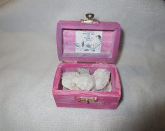 Hand-Painted Treasure Chest with Geodes