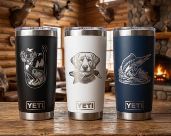 Yeti Rambler - Hunting & Fishing Designs - Personalized 20oz Cup - Fathers Day Gift - Outdoorsmen Gift - Groomsmen Gift