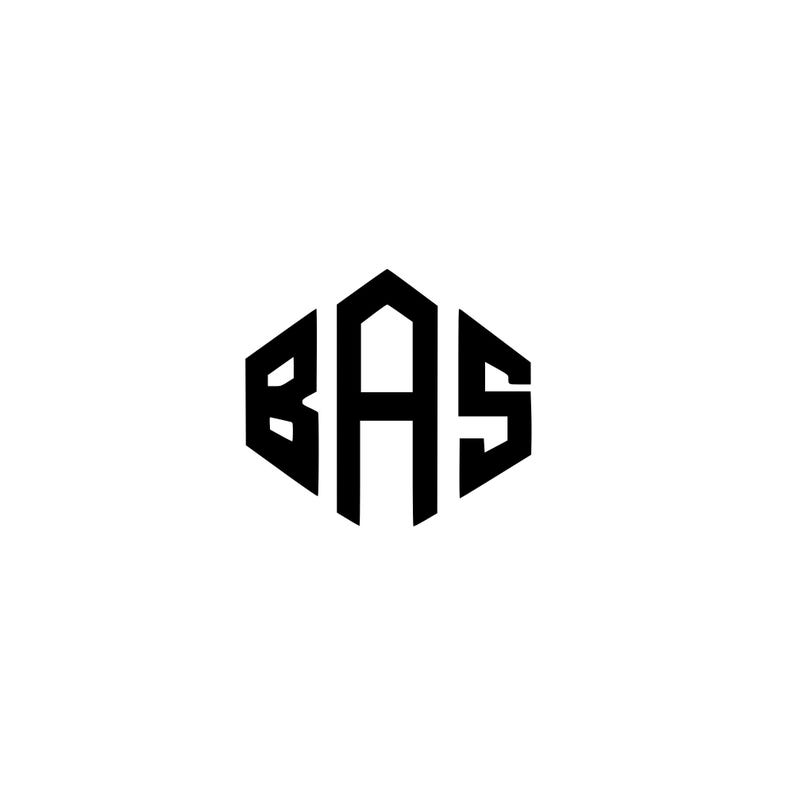 May include: A black and white logo featuring the letters "BAS" in a bold, geometric design. The letters are arranged within a hexagonal shape, with the "A" centered and taller than the "B" and "S" on either side.
