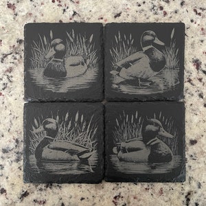 Slate Coasters - Duck Collection - Wedding Gift - House Warming Gift - Realtor Gift - Duck Lover Gift - Gift for Hunter - Water Fowl