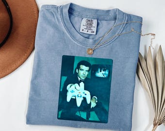 N64 Controller Shirt James Bond Gaming Tee Retro Gamer Gift Funny Golden Eye 007 Unisex Garment-Dyed T-shirt Video Game Clothing