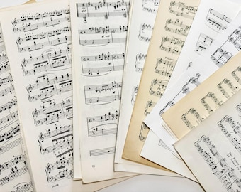 Vintage Sheet Music Ephemera Pack: Authentic Antique Pages for Junk Journals