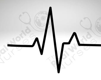 Heartbeat PNG SVG | ECG Monitor Word Art (Digital Download)