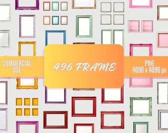 496 bunte Holzrahmen Clipart | Transparentes PNG-Bundle