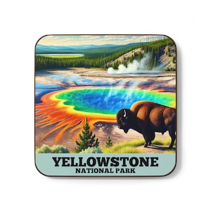 Yellowstone National Park Magnet: MDF, 3x3&quot;