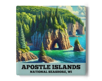 Apostle Islands Ceramic Coaster: Wisconsin Home Decor