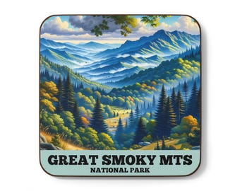 Smoky Mountains Magnet, Personalized Souvenir (3x3")
