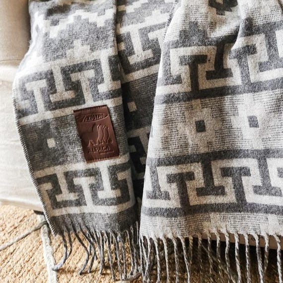 アルパカブランケット アウトドア ひざ掛け ウール ブランケット