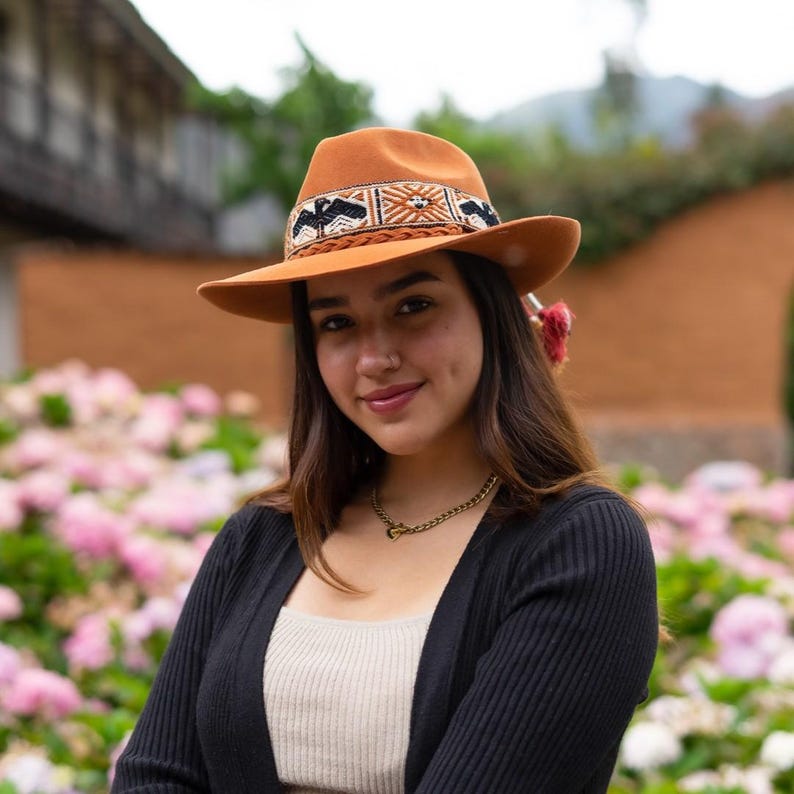 Peruvian Alpaca Wool Felt Fedora Hat, Cusco Handmade Terracota