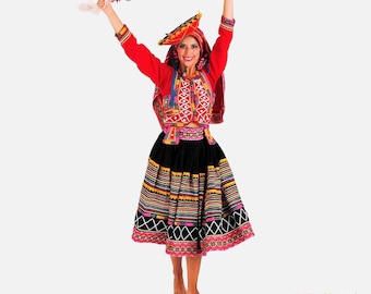 Valicha Dance Outfit for Women | Complete Peruvian Folk Set | Made to Order