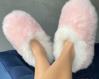 Baby Alpaca Fur Slippers for Her | Sheepskin Lined, Handmade Peru