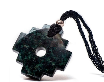 Dark Chakana Inca Cross Necklace, Peruvian Chakana Necklace, Pendant Chakana, spiritual jewelry, Chakana Inca Cross Necklace from Peru