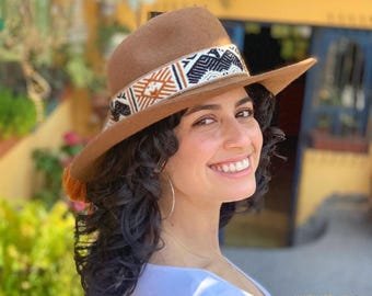 Peruvian Wool Felt Fedora Hat with Alpaca Andean Band