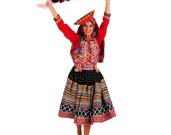 Vestido tradicional peruano, traje "Valicha", traje típico "Valicha", vestido tradicional peruano, ropa de baile tradicional peruana