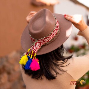 Peruvian Alpaca Wool Felt Fedora Hat, Cusco Handmade Taupe 1