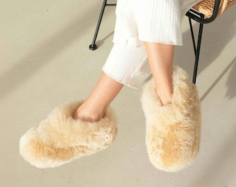 Baby Alpaca Fur House Slippers | Memory Foam Cushioned, Handmade Peru
