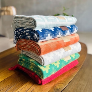 Manta de lana de alpaca de 56 x 72 pulgadas / Funda de sofá peruana de tejido suave