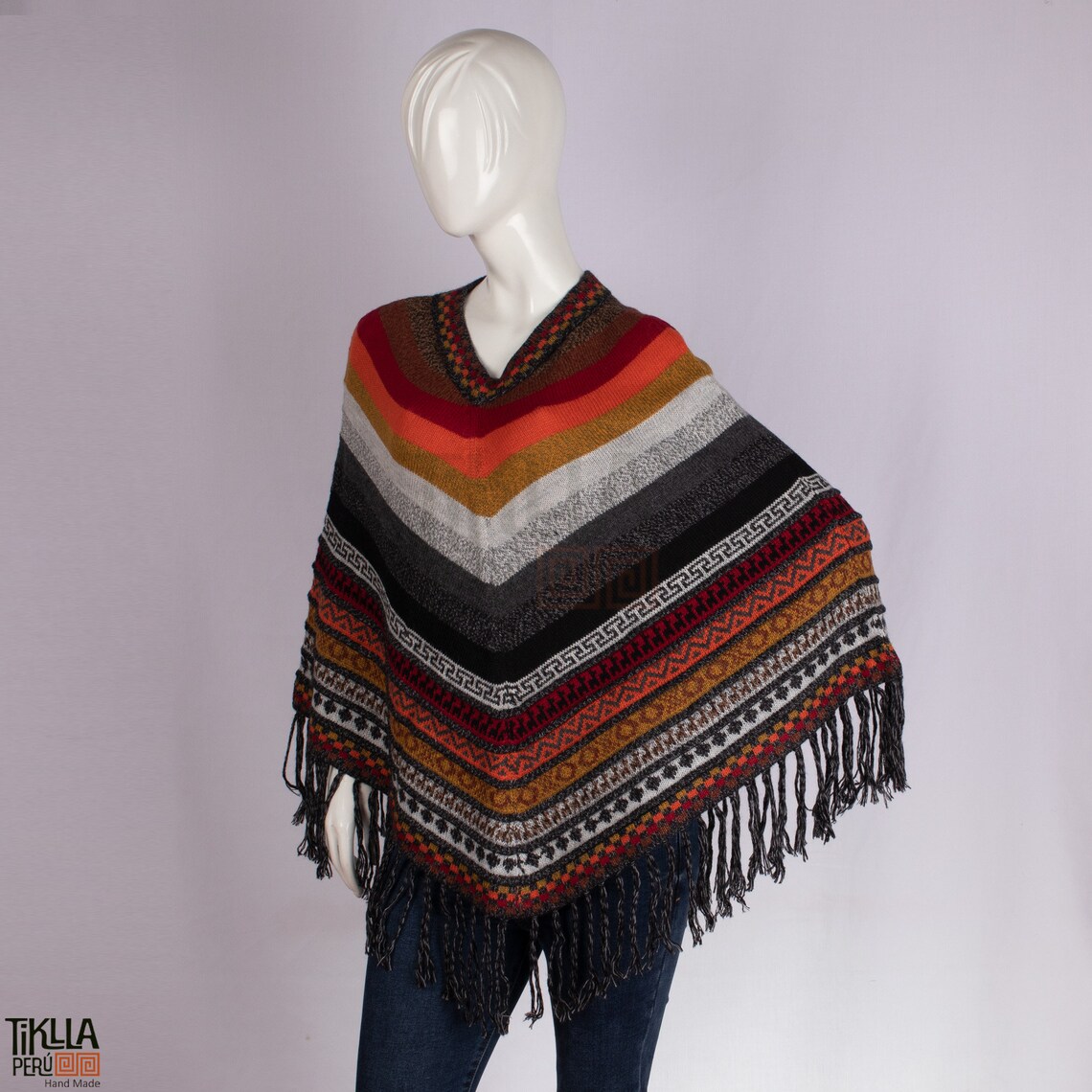 Premium Classic Solid Alpaca Poncho