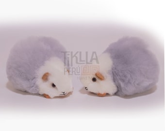 Alpaca Fur Guinea Pig Plush | Handmade Peruvian Cuy Toy, Cusco Peru
