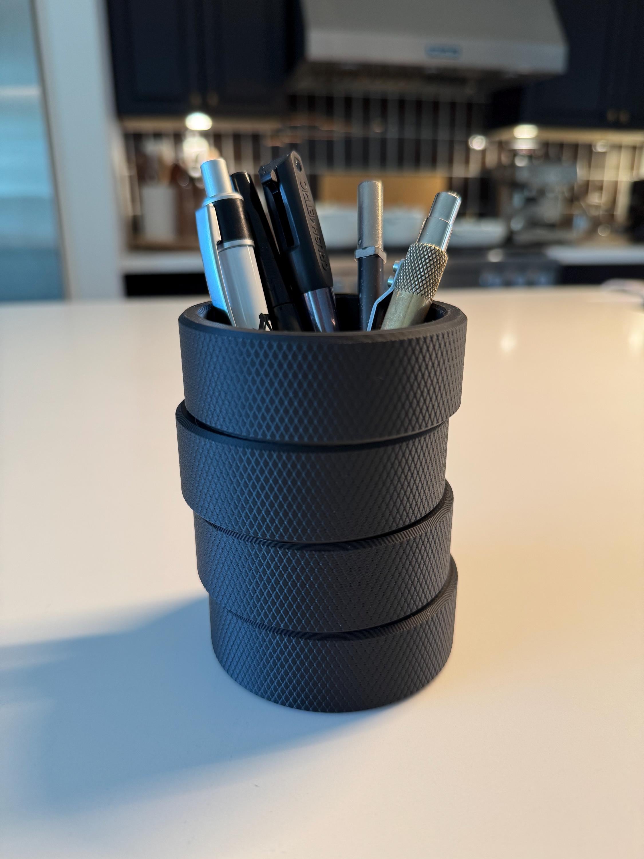 Hockey Puck Pen Holder Stackable Desk Organizer for Sports Fans, Unique Hockey Gift, Office Accessory, Man Cave Decor