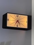Meridian Wireless Illuminated Double-sided Vintage Looking Wall Clock | Mid-Century Modern Retro Cordless Decor