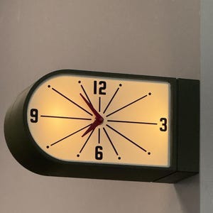 Latitude Wireless Illuminated Double-sided Vintage Looking Wall Clock | Mid-Century Modern Retro Cordless Decor