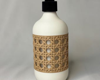 Soap Dispenser Rattan Pattern 500ml Modern Botanical Liquid Soap Bottle for Kitchen & Bathroom Decor