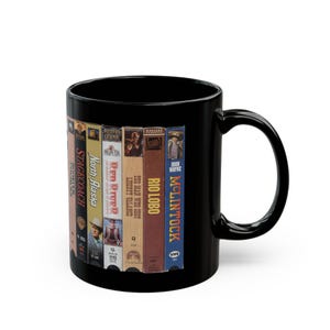 John W@yne Westerns VHS mug, Nostalgic, Retro Mug, Vintage Mug, Cowboys, Cool Gifts for him, Cool Coffee Mug, Tea Cup, Gifts, US Shipper