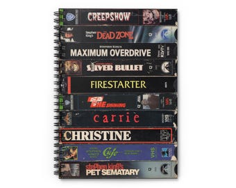Stephen King Horror VHS Spiral Notebook - Ruled Line