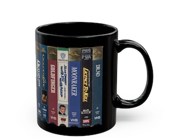 Taza VHS 007, nostálgica, retro, vintage, Bond, regalos geniales para él, taza de café genial, taza de té, regalos, envío a EE. UU.