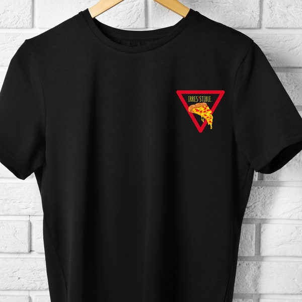 Camiseta amantes de la pizza, unisex, estilo urbano, minimalista, diseño retro.IRRES1STIBLE