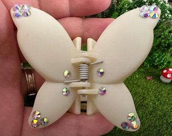Butterfly hair claw/Hair clip (cream white)